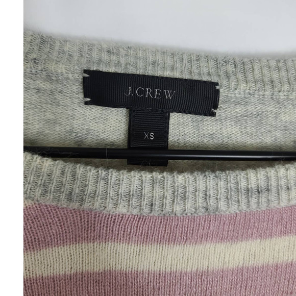 J Crew Sweater Side Button Elbow Patch Striped - Picture 4 of 6
